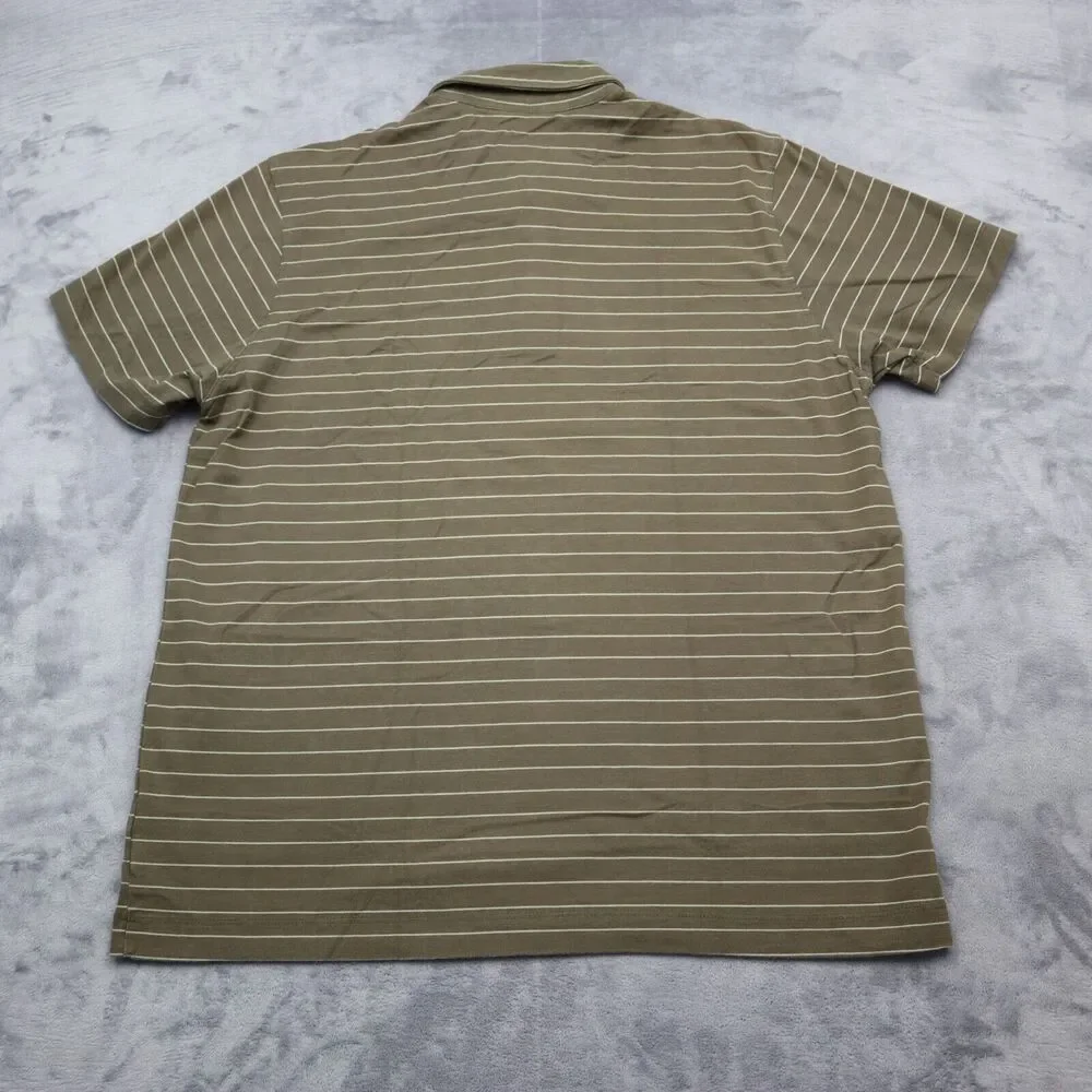 Banana Republic Shirt Mens M Brown Striped Polo Short Sleeve Casual